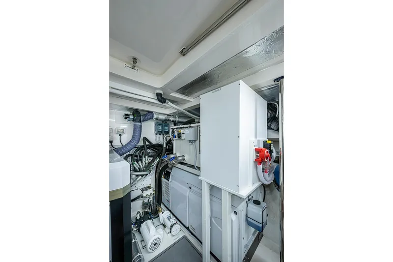 Slide: The Image of Engine room of 2025 Maritimo M75 yacht, showcasing advanced mechanical systems. - 127