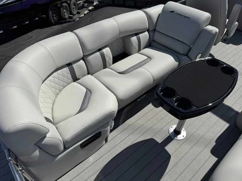 Slide: The Image of Luxurious seating on Starcraft RX 25 R DH boat, 2026 model. - 20