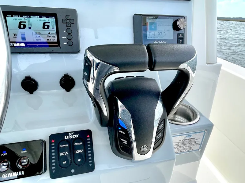 Slide: The Image of 2022 Pursuit S 268 Sport helm with Yamaha controls. - 19