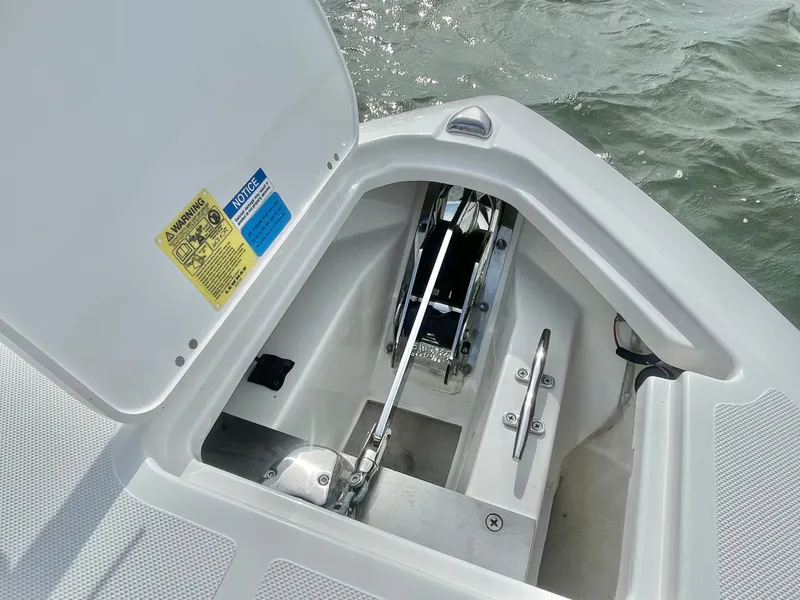 Slide: The Image of Anchor compartment of Pursuit S 268 Sport boat, 2022 model. - 38