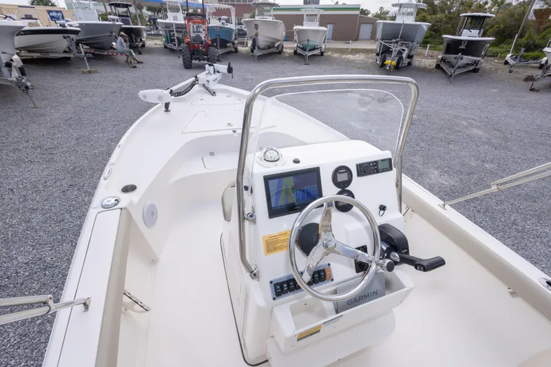 Slide: The Image of 2023 Key West 188 Bay Reef boat dashboard with Garmin navigation system. - 21