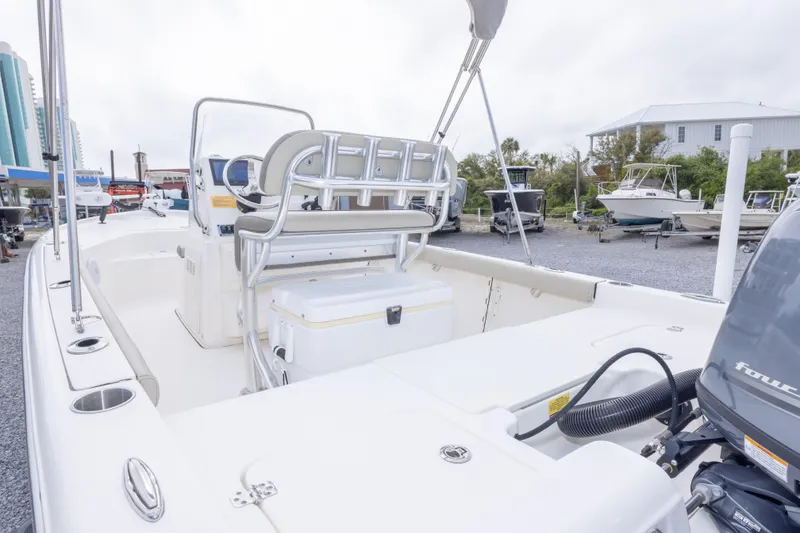 Slide: The Image of 2023 Key West 188 Bay Reef boat with spacious deck and modern seating. - 31