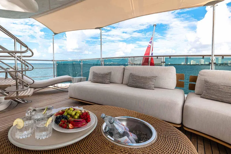 Slide: The Image of Luxurious deck of 2012 Benetti Classic Supreme 132 yacht with ocean view. - 12