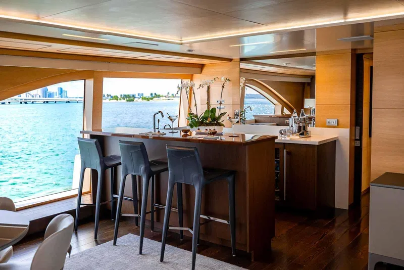 Slide: The Image of Luxurious interior of 2012 Benetti Classic Supreme 132 yacht with ocean view. - 24