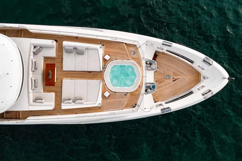 Slide: The Image of Aerial view of 2012 Benetti Classic Supreme 132 yacht with jacuzzi and seating area. - 3