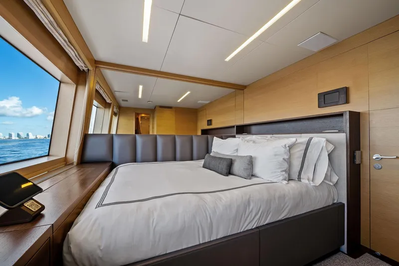 Slide: The Image of Luxurious bedroom interior on 2012 Benetti Classic Supreme 132 yacht with ocean view. - 42