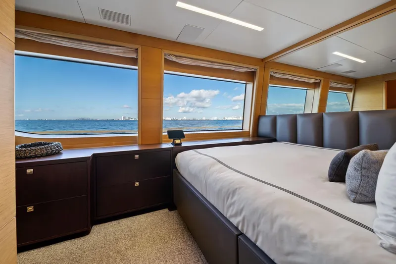 Slide: The Image of Luxurious bedroom interior of 2012 Benetti Classic Supreme 132 yacht with ocean view. - 43