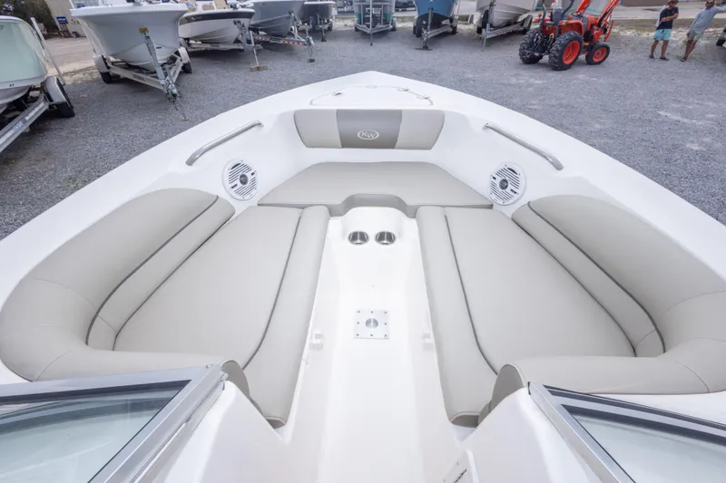 Slide: The Image of 2022 Key West 203 DFS boat interior with spacious seating and cup holders. - 30