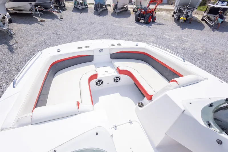 Slide: The Image of 2018 Hurricane SunDeck Sport 192 OB boat with spacious seating and modern design. - 22