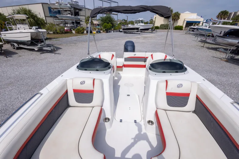 Slide: The Image of 2018 Hurricane SunDeck Sport 192 OB boat with spacious seating and modern design. - 25