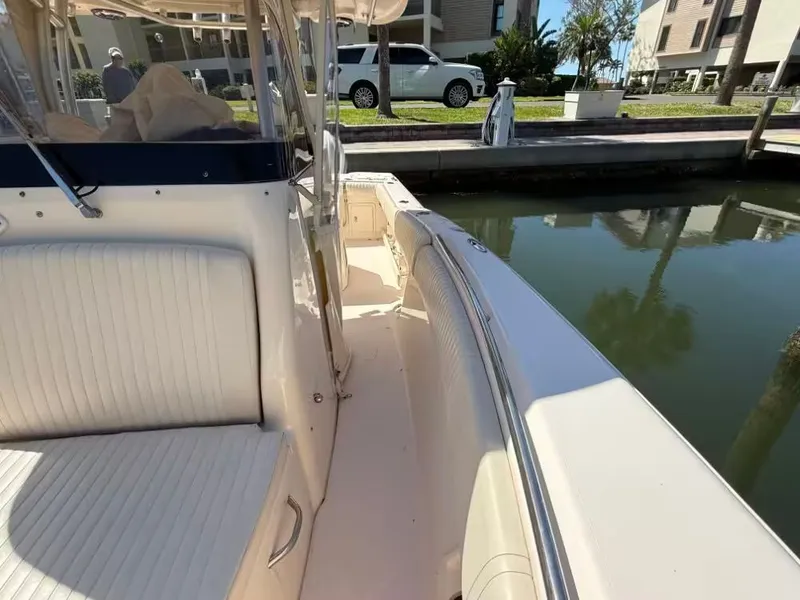 Slide: The Image of 2013 Grady-White Canyon 271 boat at dock, interior view. - 12