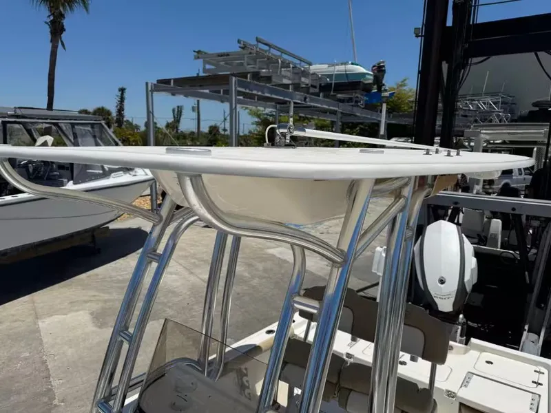 Slide: The Image of Key West 230 Bay Reef 2018 boat with T-top and ladder. - 11