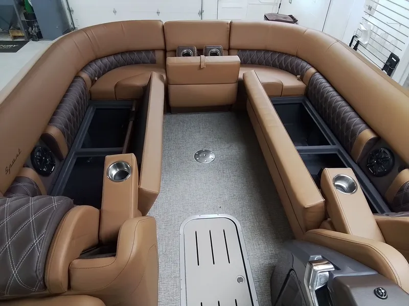 Slide: The Image of Luxurious interior of 2026 Bennington 25RSRSF pontoon boat. - 11