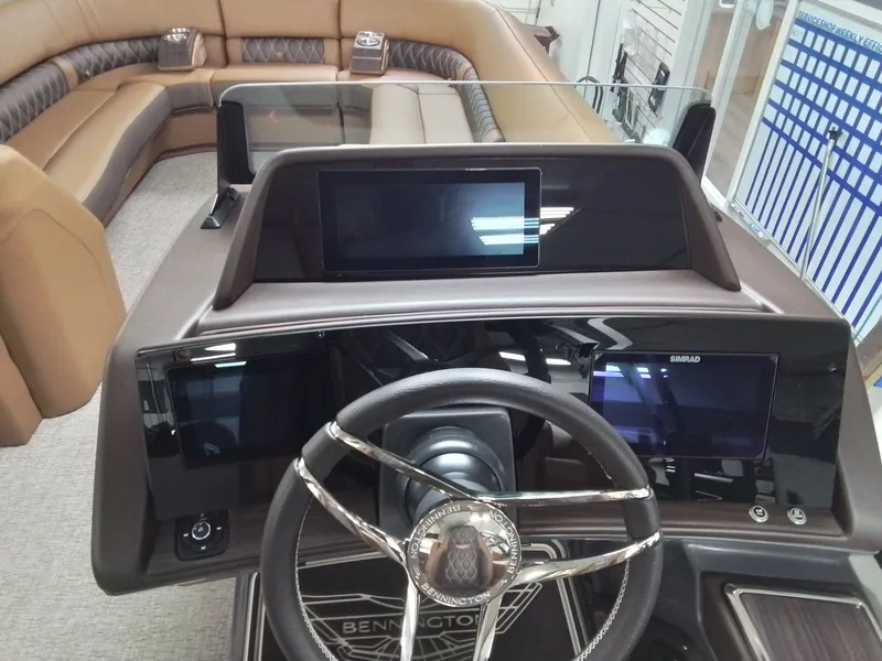 Slide: The Image of Interior view of 2026 Bennington 25RSRSF with modern dashboard. - 22