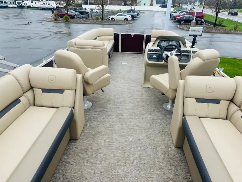 Slide: The Image of Interior of 2024 Godfrey Pontoons 2286 SB with luxurious seating. - 17