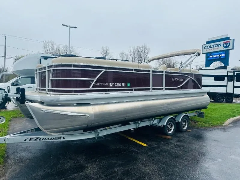 Slide: The Image of 2024 Godfrey Pontoons 2286 SB on trailer at Colton RV. - 2