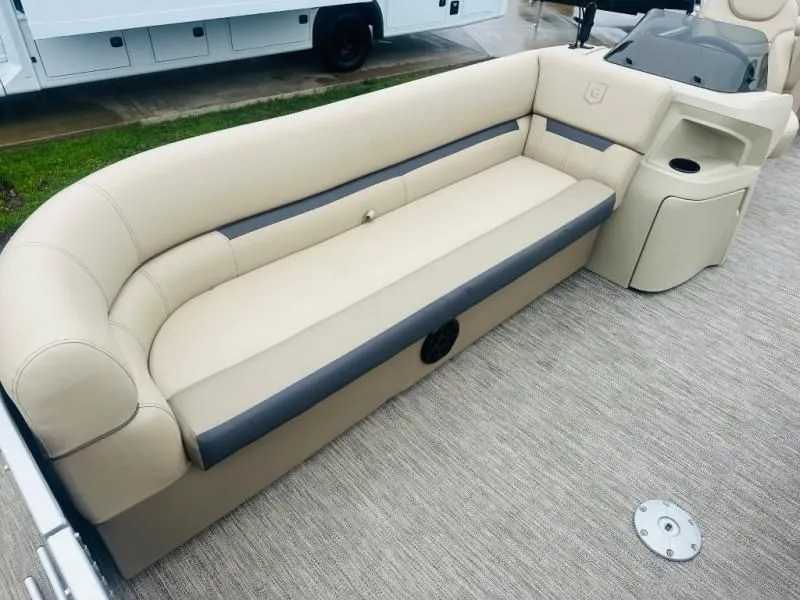 Slide: The Image of 2024 Godfrey Pontoons 2286 SB with beige seating area. - 7