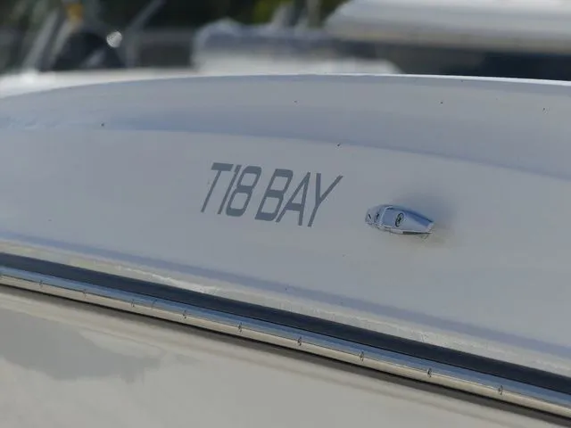 Slide: The Image of Close-up of Bayliner Trophy T18 Limited Edition 2026 boat lettering. - 8