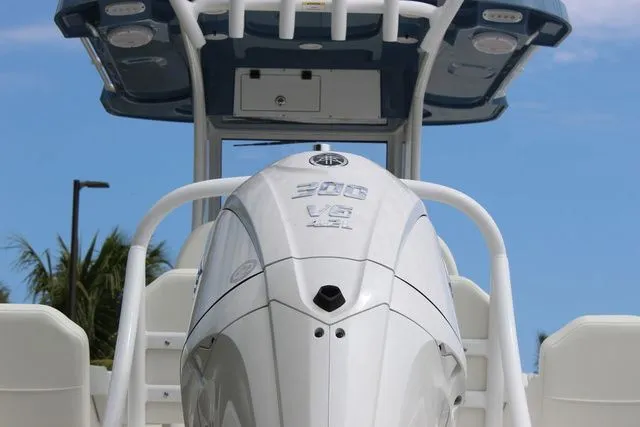 Slide: The Image of 2026 Sea Pro 245 FLXR Sandbar boat with powerful outboard motor. - 10