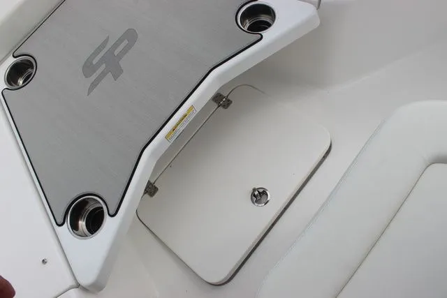 Slide: The Image of Close-up of 2026 Sea Pro 245 FLXR Sandbar boat deck. - 20