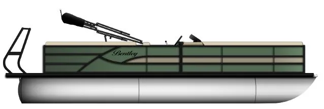 The Image of 2027 Bentley Pontoons Fish 200 CWT, green design, side view. - 1