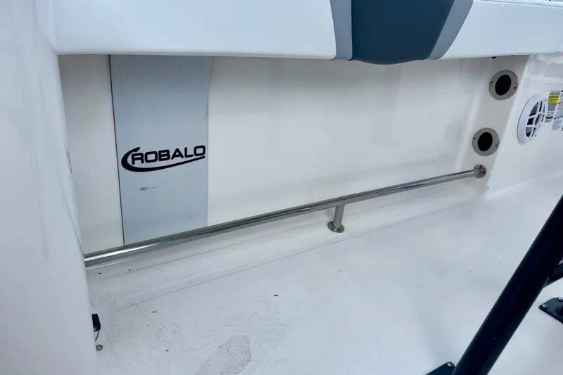 Slide: The Image of Interior view of the 2025 Robalo R230 Center Console boat. - 34