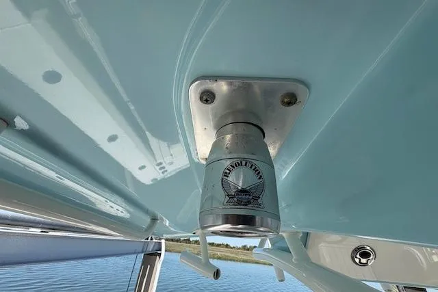 Slide: The Image of 2019 Cobia 280 Center Console boat detail with Revolution rod holder. - 36