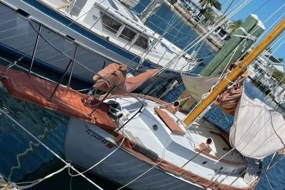 The Image of Vintage 1939 Alden Graves Coastwise Cutter 36 sailboat docked in a marina. - 0