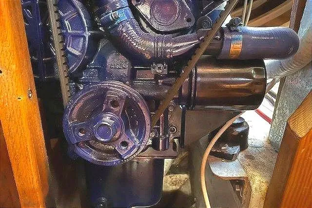 Slide: The Image of Engine of a 1939 Alden Coastwise Cutter 36, close-up view. - 26