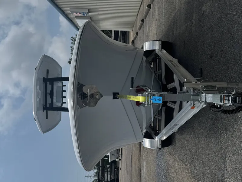 Slide: The Image of 2026 Tidewater 232 LXF boat on trailer, front view. - 20