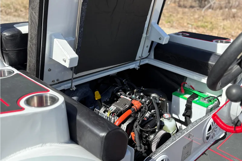 Slide: The Image of Engine compartment of Highfield Velox 420 boat, year 2025. - 12