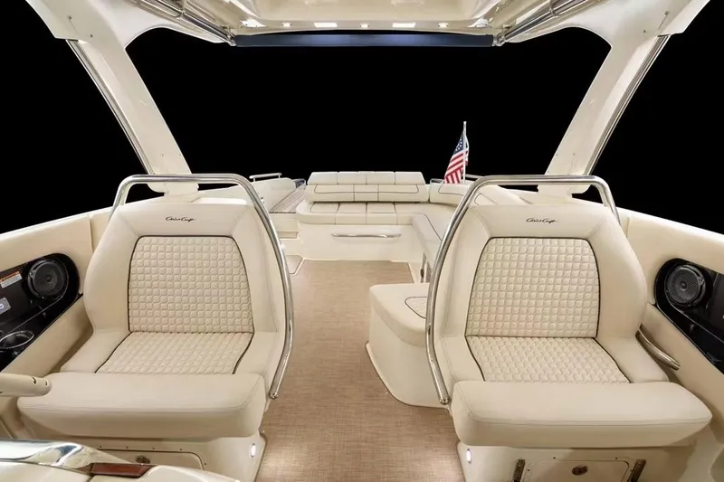 Slide: The Image of Manufacturer Provided Image: Luxurious interior of 2026 Chris-Craft Launch 35 GT boat with plush seating and elegant design. - 2