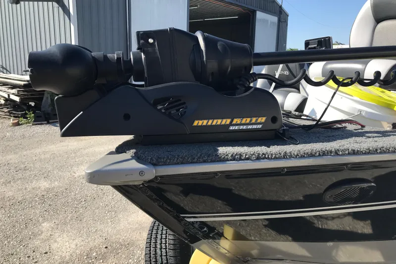 Slide: The Image of 2011 Lund 1775 Impact boat with Minn Kota trolling motor on deck. - 15