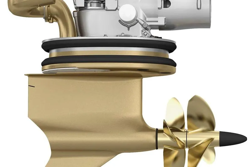 Slide: The Image of Close-up of a 2011 Formula 37 Performance Cruiser propeller system. - 34