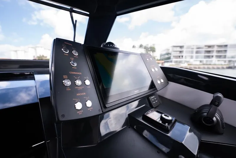 Slide: The Image of Control panel of 2026 Santasevera 42 yacht with touchscreen and navigation controls. - 4