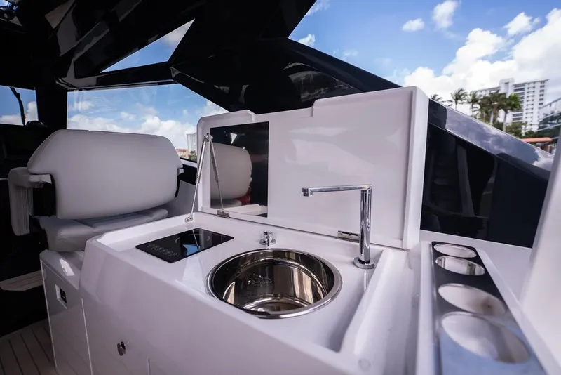 Slide: The Image of Luxury yacht Santasevera 42 interior with sleek sink and modern design, 2026 model. - 5