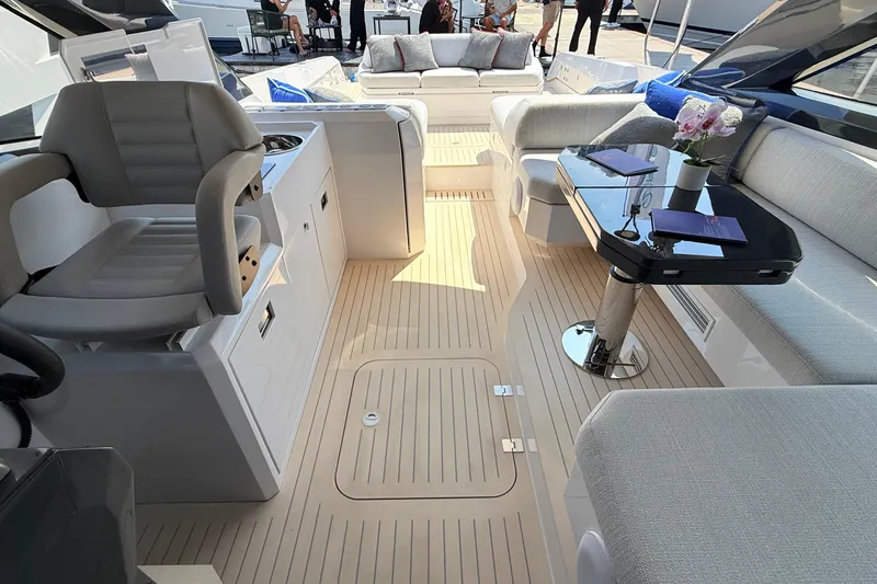 Slide: The Image of Luxurious Santasevera 42 yacht interior with elegant seating and modern amenities, 2026 model. - 9