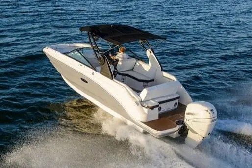Slide: The Image of Manufacturer Provided Image: 2019 Sea Ray SDX 250 Outboard boat cruising on water. - 18