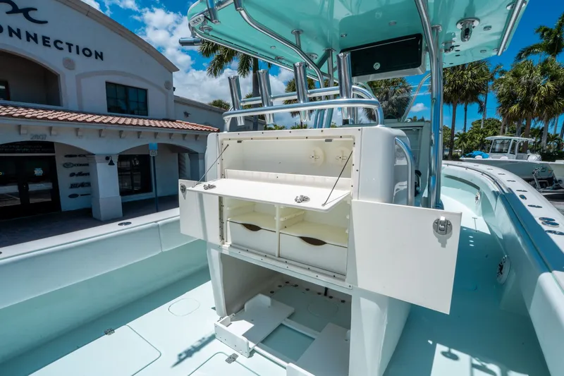 Slide: The Image of 2020 Andros 32 Offshore boat with storage, sunny day. - 16