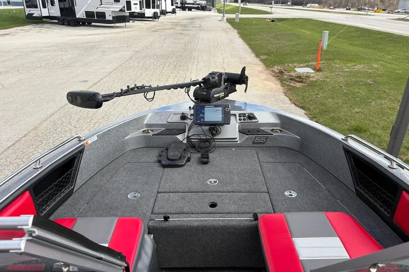 Slide: The Image of 2023 Ranger 2050MS boat interior with advanced navigation system and trolling motor. - 10