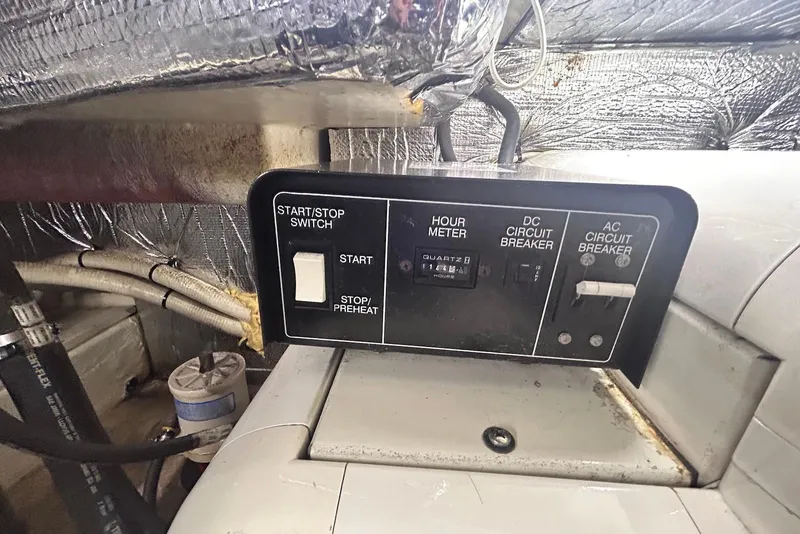 Slide: The Image of Control panel of a 2001 Cruisers Yachts 3750 Motoryacht engine room. - 11