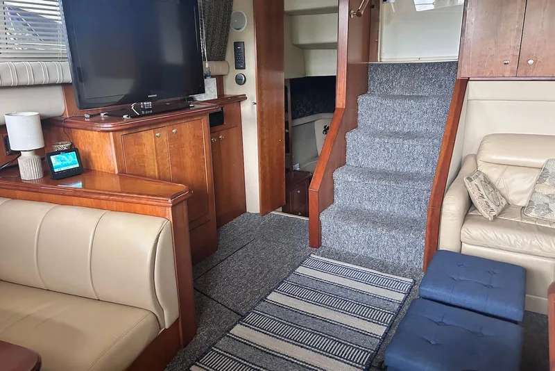 Slide: The Image of Luxurious interior of 2001 Cruisers Yachts 3750 Motoryacht with cozy seating and modern amenities. - 14