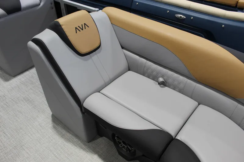 Slide: The Image of Luxurious seating in 2026 Avalon 2385 25 LSZ VRB boat, featuring elegant design and comfort. - 12