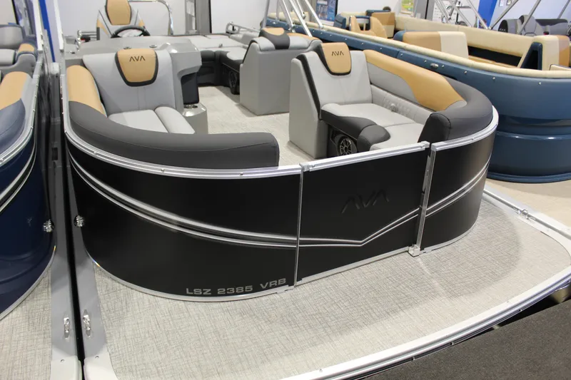 Slide: The Image of 2026 Avalon 2385 25 LSZ VRB pontoon boat with luxurious seating and modern design. - 9