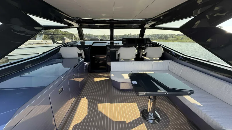 Slide: The Image of Luxurious interior of 2026 Santasevera Santasevera52 yacht with modern seating and sleek design. - 12
