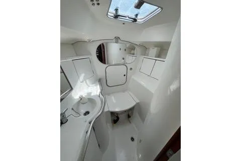 Slide: The Image of Interior of 1997 Beneteau Oceanis 40 CC yacht cabin. - 16