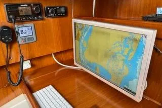 Slide: The Image of Interior of 1997 Beneteau Oceanis 40 CC, modern bathroom design. - 18