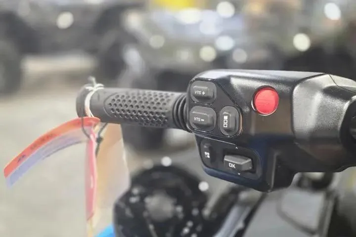 Slide: The Image of Handlebar controls of 2026 Sea-Doo RXT-X 325 watercraft, featuring buttons and grip. - 18