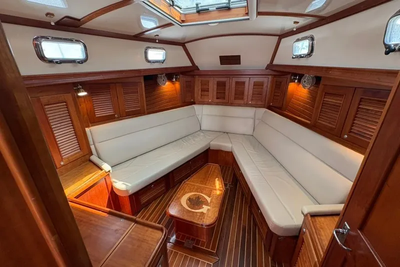 Slide: The Image of Luxurious interior of 2016 Gozzard 41 RC yacht with elegant wood finish. - 9