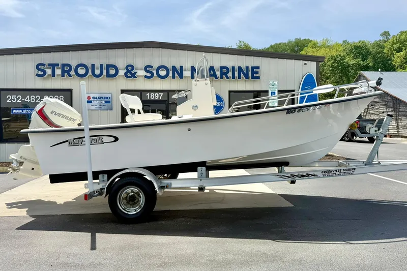 Slide: The Image of 2014 May-Craft 1800 Skiff boat on trailer at Stroud & Son Marine dealership. - 7